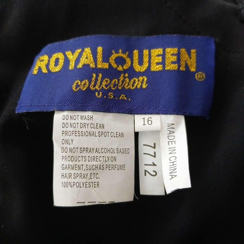 Black and Gold Asymmetrical Embellished Prom Gown - Picture 7 of 10